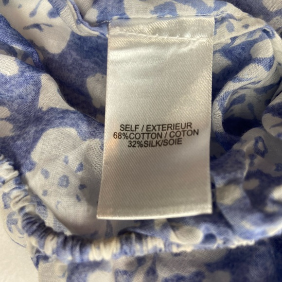 LoveShackFancy Floral Blue Popover Cropped Top‎ Size Large - Picture 7 of 9